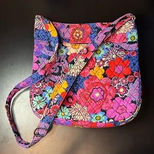 Vera Bradley Floral Fiesta Crossbody Bag Pink and Purple